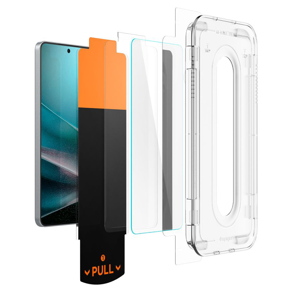 Zaščitna folija za zaslon Spigen GlastR EZ FIT Pro za Samsung Galaxy S25 Edge S937, Kaljeno steklo, Polno lepljenje