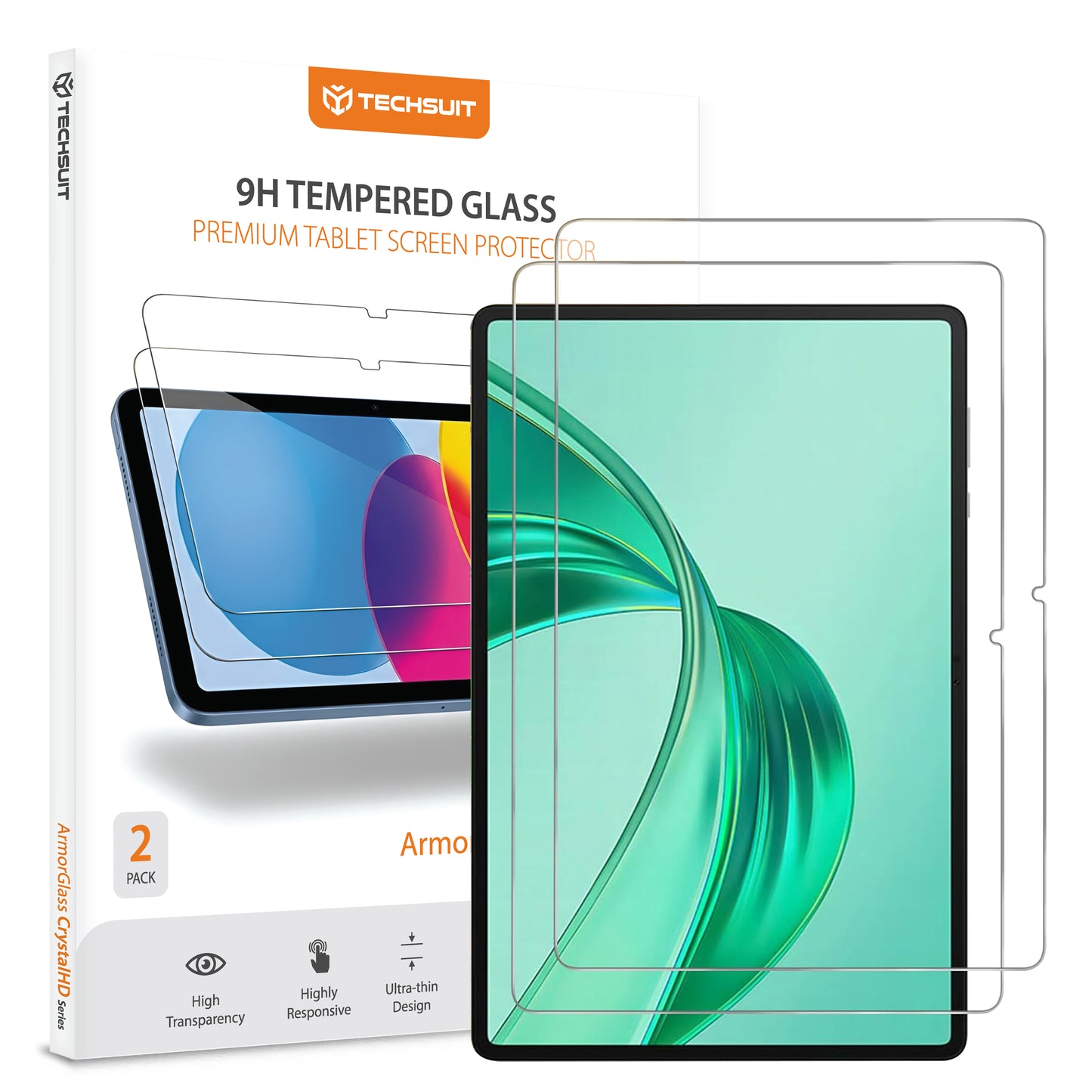 Zaščitna folija za zaslon Techsuit ArmorGlass CrystalHD za Honor Pad X8a / Xiaomi Pad 6 / 6 Pro, Kaljeno steklo, Polno lepljenje, Komplet 2 kosa