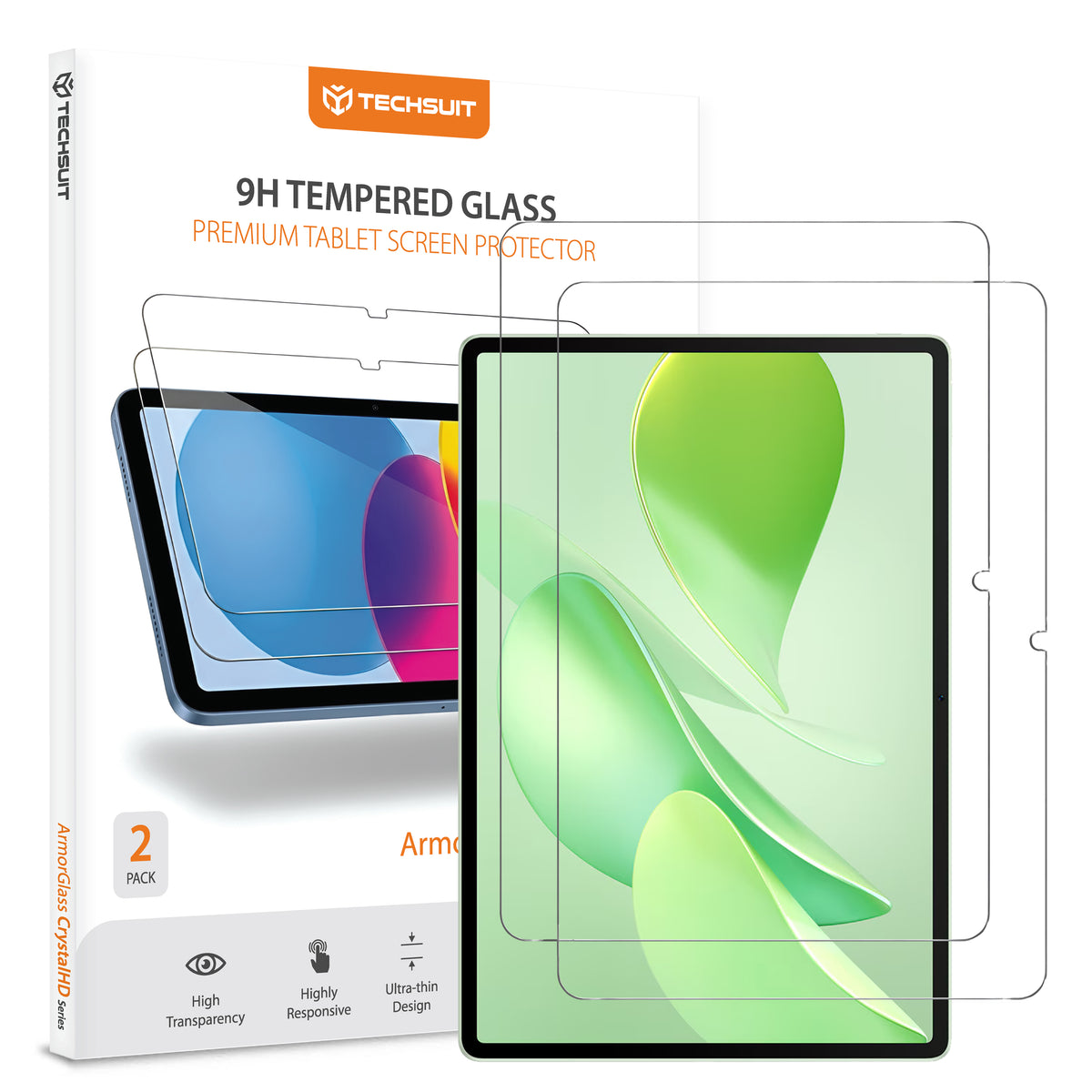Zaščitna folija za zaslon Techsuit ArmorGlass CrystalHD za Huawei MatePad 12 X (2025), Kaljeno steklo, Polno lepilo, Komplet 2 kosa