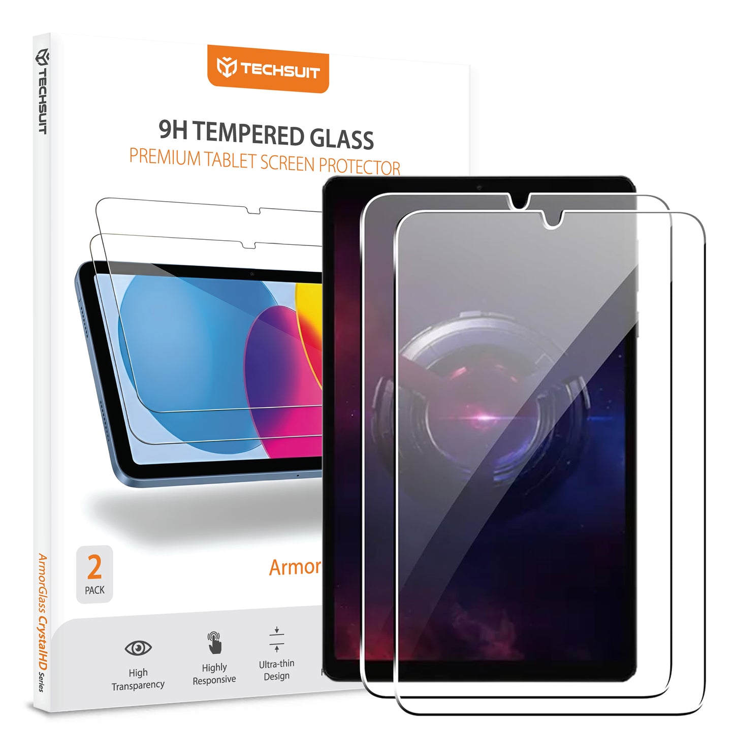 Zaščitna folija za zaslon Techsuit ArmorGlass CrystalHD za Lenovo Legion Y700 (2025), Kaljeno steklo, Polno lepilo, Komplet 2 kosa