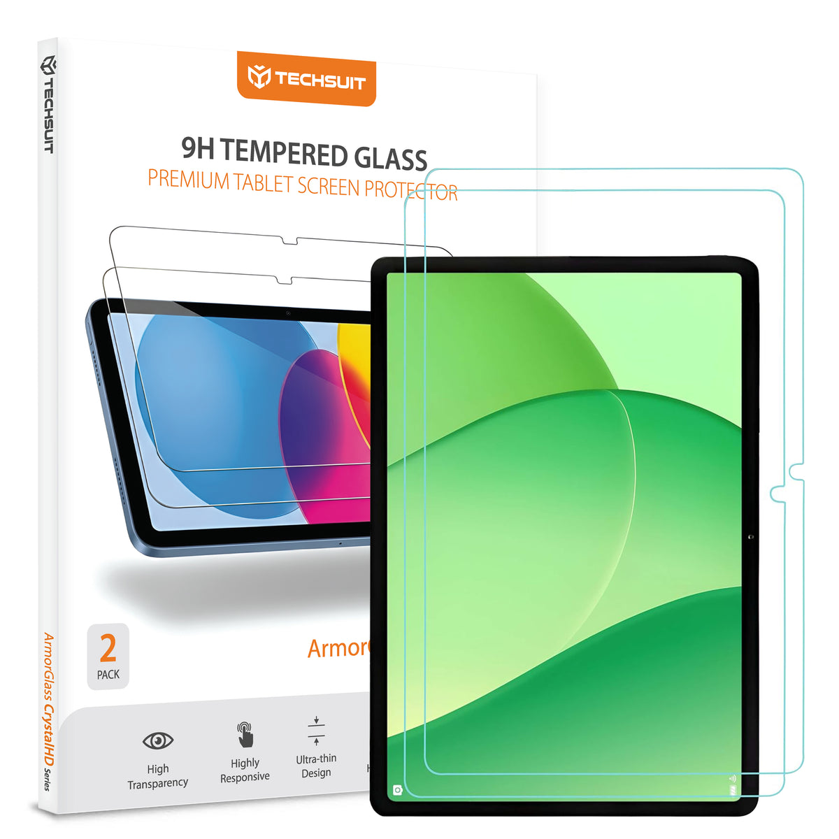 Zaščitna folija za zaslon Techsuit ArmorGlass CrystalHD za OnePlus Pad Lite / Oppo Pad SE, Kaljeno steklo, Polno lepljenje, Set 2 kosa