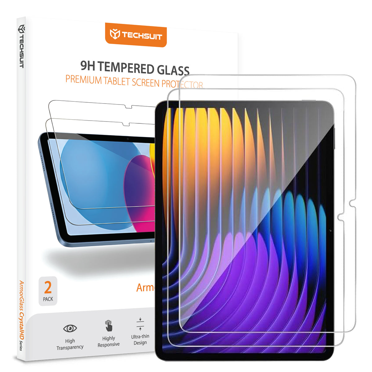 Zaščitna folija za zaslon Techsuit ArmorGlass CrystalHD za Xiaomi Pad 7 / 7 Pro, Kaljeno steklo, Polno lepilo, Komplet 2 kosa
