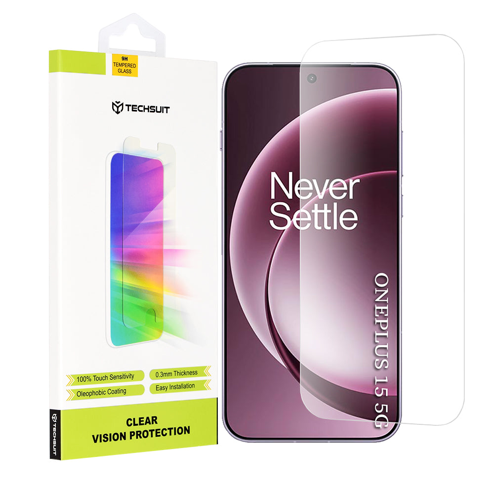 Zaščitna folija za zaslon Techsuit Clear Vision za OnePlus 15, Kaljeno steklo, Polno lepilo