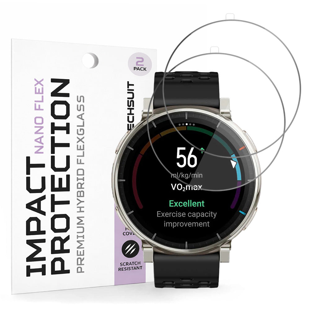 Zaščitna folija za zaslon Techsuit Nano Flex za Amazfit Active 3 Premium, Plastika, Set 2 kosa, Črna
