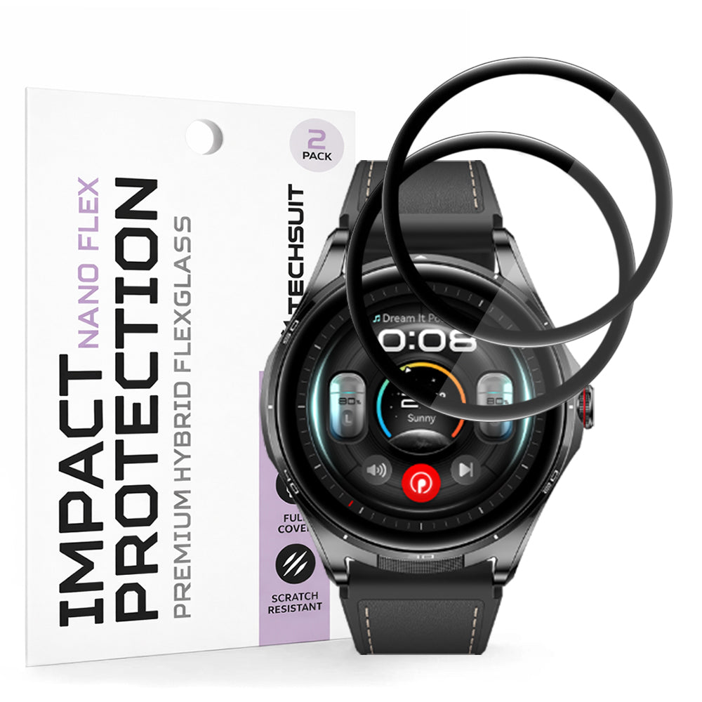 Zaščitna folija za zaslon Techsuit Nano Flex za Huawei Watch Buds 2, plastika, komplet 2 kosa, črna