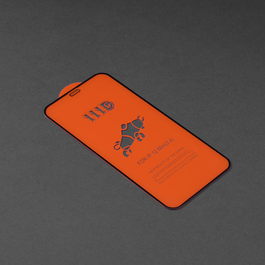 Zaščitna folija za zaslon Techsuit za Apple iPhone 12 mini, kaljeno steklo, polno lepilo, 111D, črna