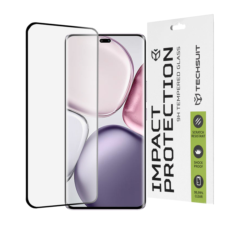 Zaščitna folija za zaslon Techsuit za Honor X9c / Magic7 Lite, kaljeno steklo, polno lepilo, 111D, črna