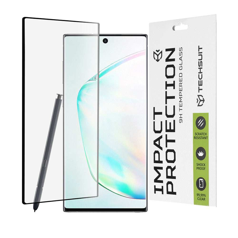 Zaščitna folija za zaslon Techsuit za Samsung Galaxy Note 10+ 5G N976 / Note 10+ N975, kaljeno steklo, polno lepilo, 111D, črna
