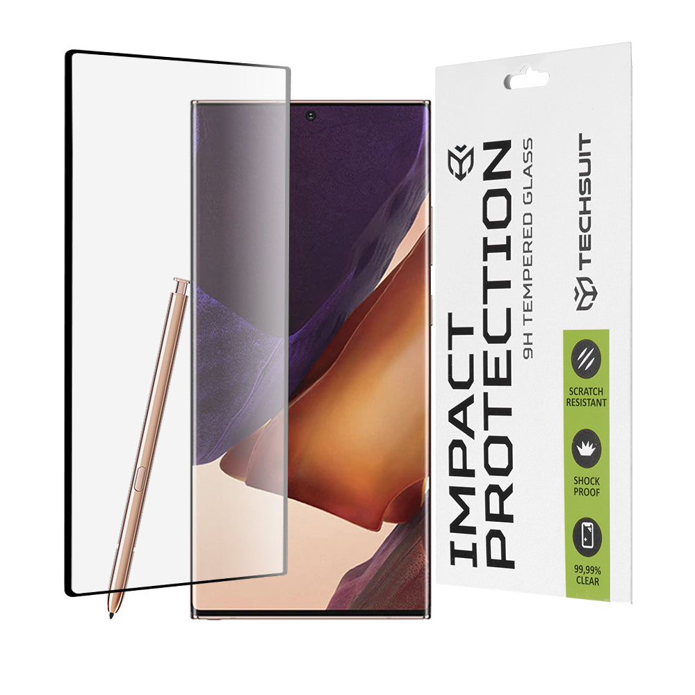 Zaščitna folija za zaslon Techsuit za Samsung Galaxy Note 20 Ultra 5G N986 / Note 20 Ultra N985, kaljeno steklo, polno lepilo, 111D, črna