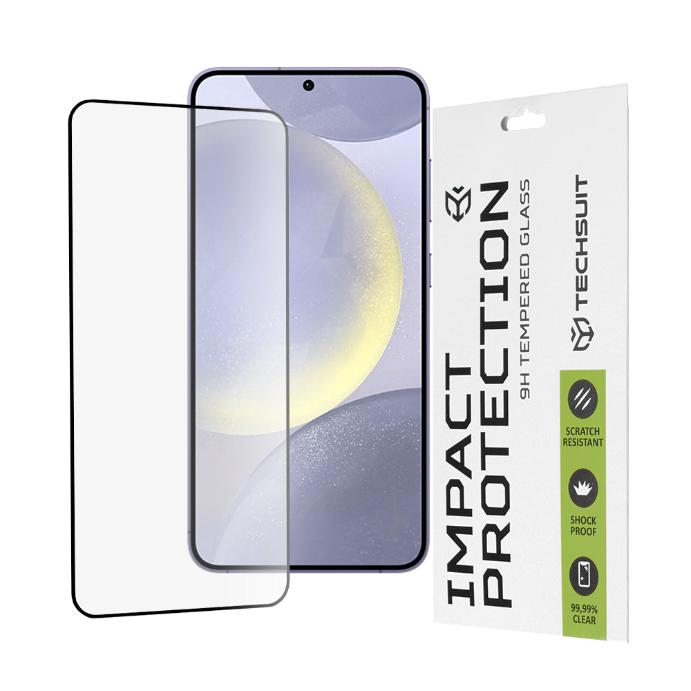 Zaščitna folija za zaslon Techsuit za Samsung Galaxy S25+ S936 / S24+ S926, kaljeno steklo, polno lepilo, 111D, črna