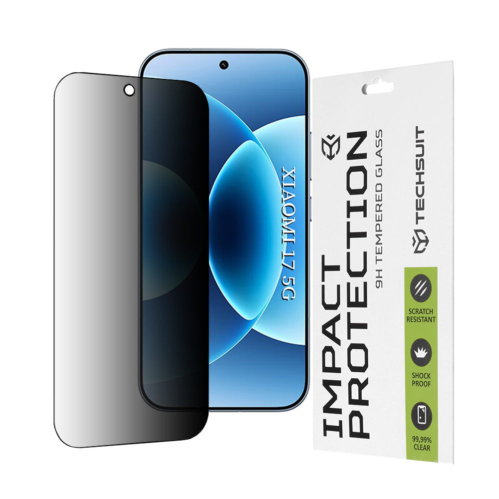 Zaščitna folija za zaslon Privacy Techsuit za Xiaomi 17, Kaljeno steklo, Full Glue, 111D