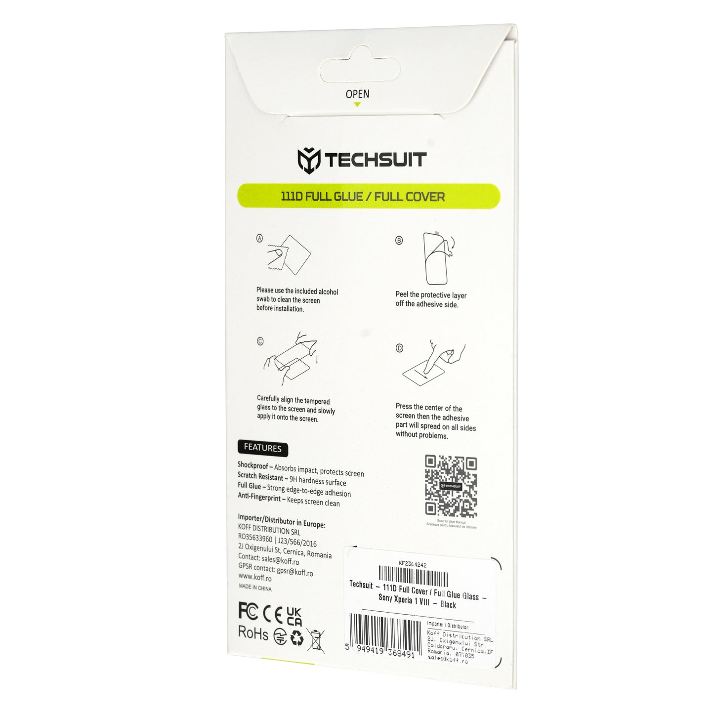Zaščitna folija za zaslon Techsuit za Xiaomi 17T Pro, kaljeno steklo, polno lepilo, 111D, črna