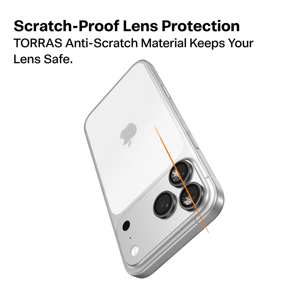 Zaščitna folija za zadnjo kamero Torras Lensguard za Apple iPhone 17 Pro Max / 17 Pro, kaljeno steklo, oranžna