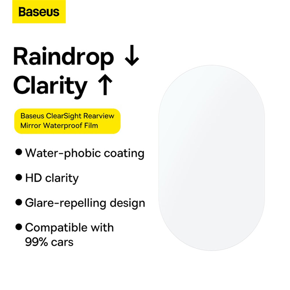 Folija za ogledalo proti dežju Baseus ClearSight, 136mm x 96mm, Plastika, Set 2 kosa C11853200201-00