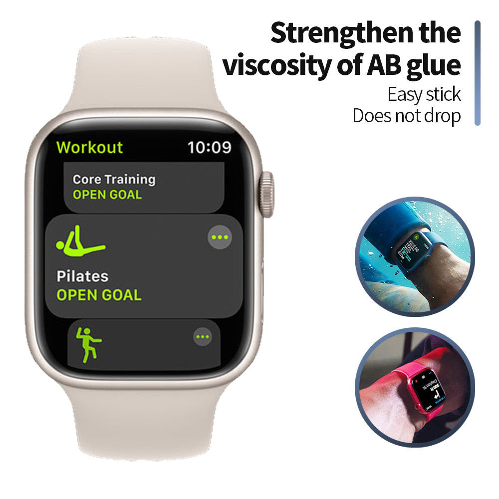Blueo High Molecule Protective Film for Apple Watch Series 10 42mm, Tempered Glass, Black