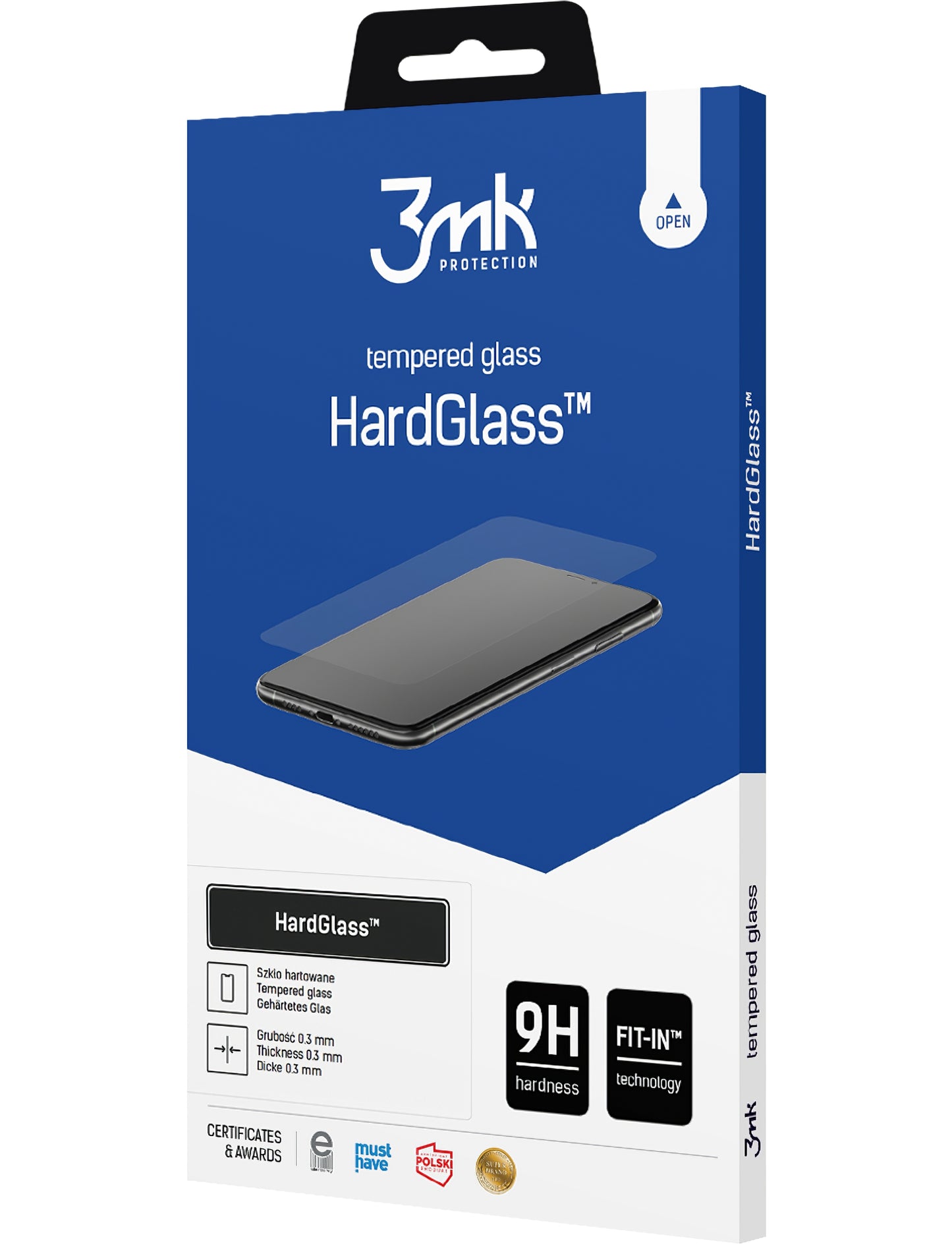 Zaščitna folija za zaslon 3MK HardGlass za Apple iPhone 17e / 16e / 14 / 13 Pro, Kaljeno steklo, Polno lepilo