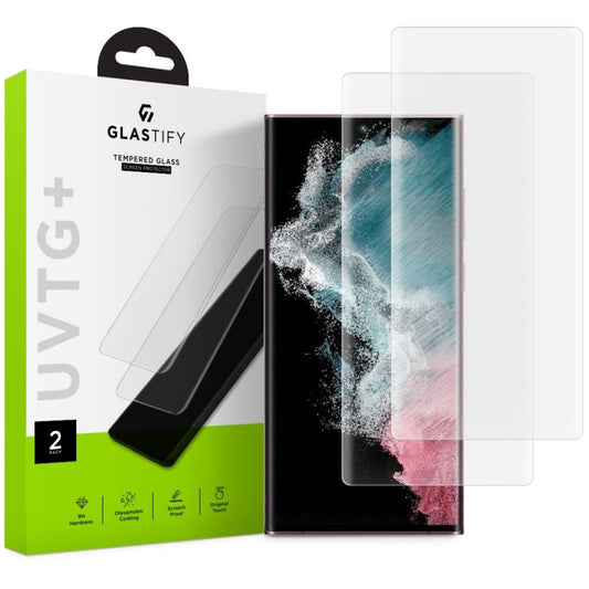 Zaščita zaslona GLASTIFY UVTG+ za Samsung Galaxy S22 Ultra 5G S908, steklo, lepilo UV, komplet 2 kosa GST008 GST008