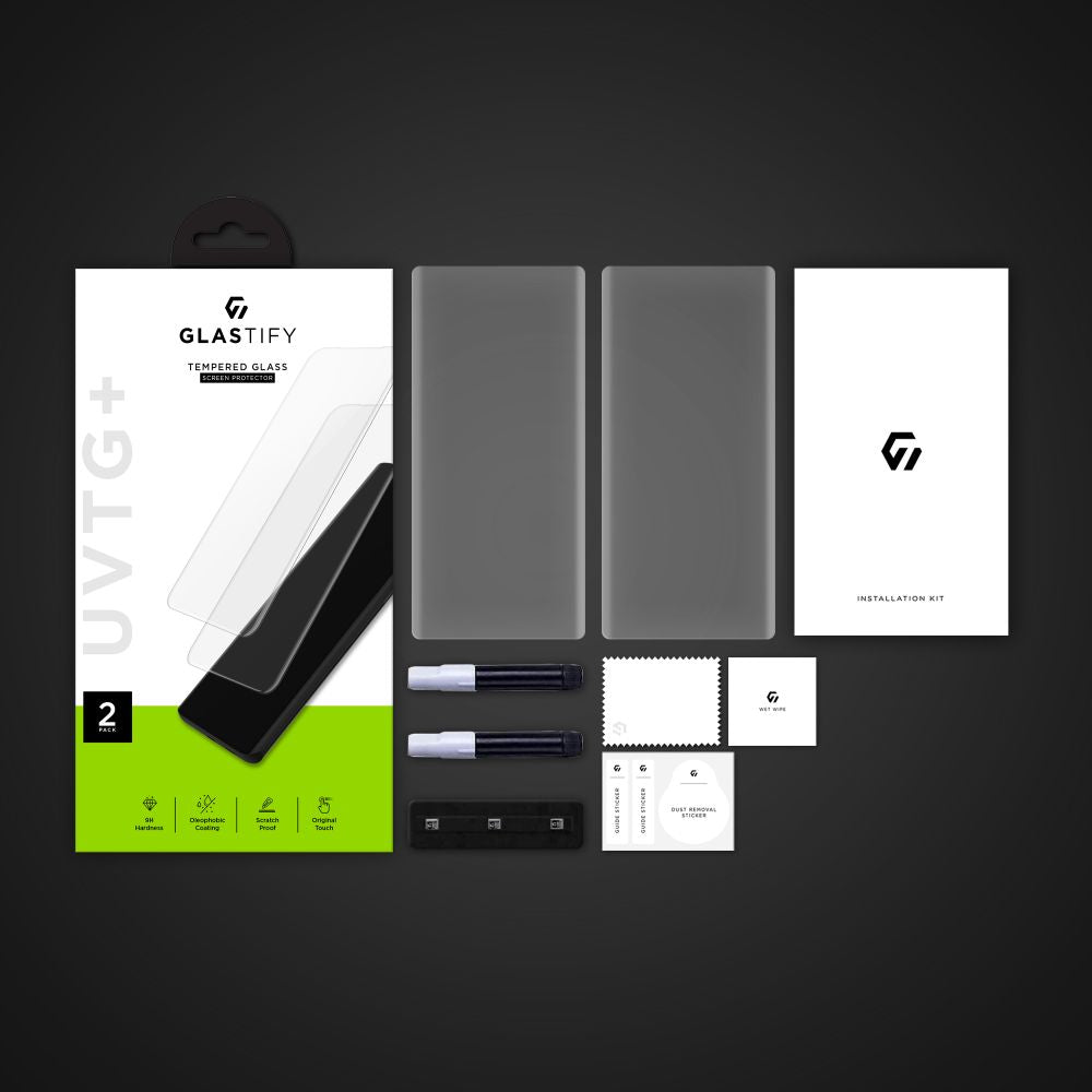 Zaščitna folija za zaslon GLASTIFY UVTG+ za Samsung Galaxy S23 Ultra S918, Kaljeno steklo, UV lepilo, Set 2 kosa