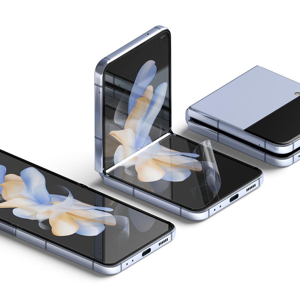 Zaščitna folija Ringke Dual Easy za notranji zaslon Samsung Galaxy Z Flip4 F721, Plastika, Komplet 2 kosa