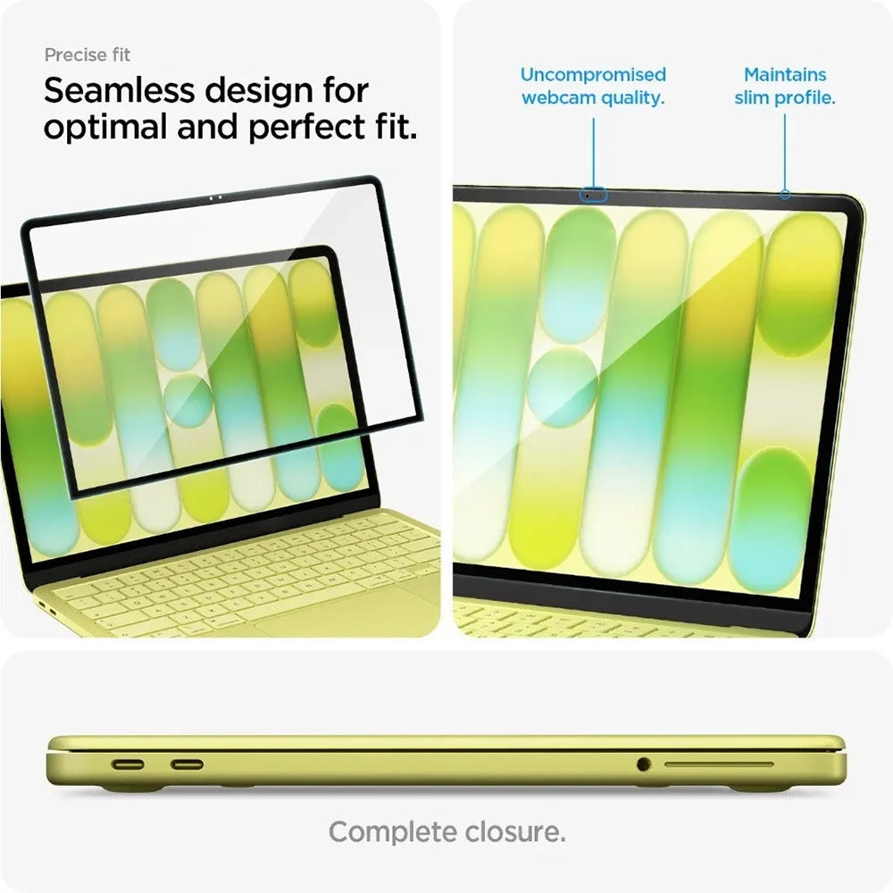 Zaščitna folija za zaslon Spigen GlastR Slim za Apple MacBook Neo 13-palčni, kaljeno steklo, črna AGL11669
