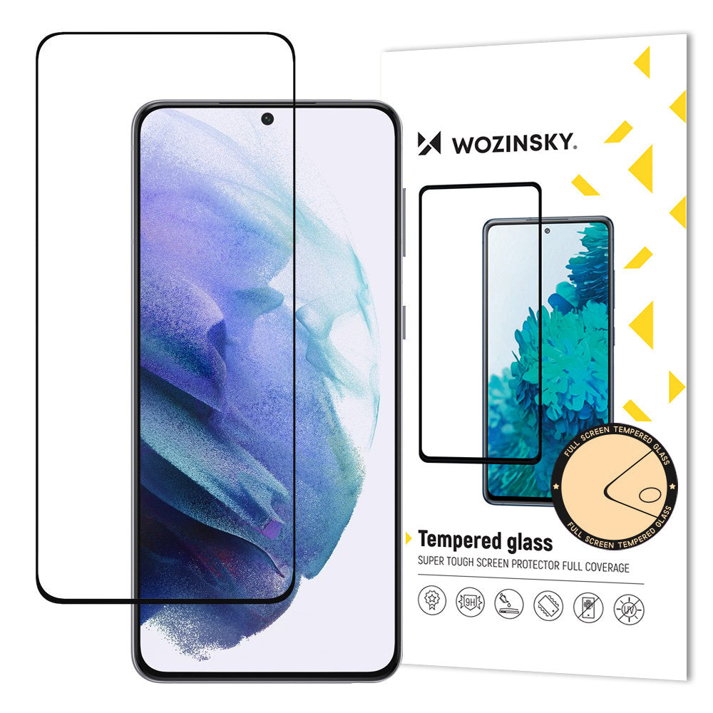 Zaščitna folija za zaslon WZK za Samsung Galaxy S23+ S916, Kaljeno steklo, Polno lepljena, Črna