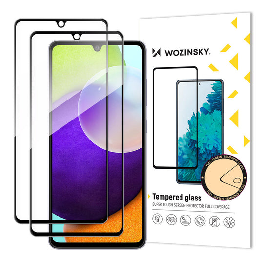 WZK Zaščita zaslona za Samsung Galaxy A33 5G A336, zaščitno steklo, polno lepilo, komplet 2 kosa, prijazno do ohišja, črna