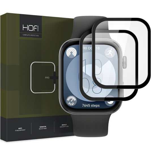 HOFI Hybrid PRO+ zaščitni ovitek za Huawei Watch Fit 3, komplet 2 kosa, plastika, črna