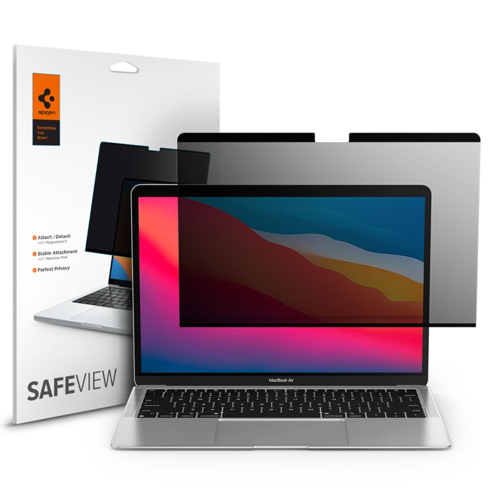 Zaščitna folija za zasebnost Spigen Safe View Magnetic za Apple MacBook Air M3 13inch (2024) / (2022), Plastika AFL06253