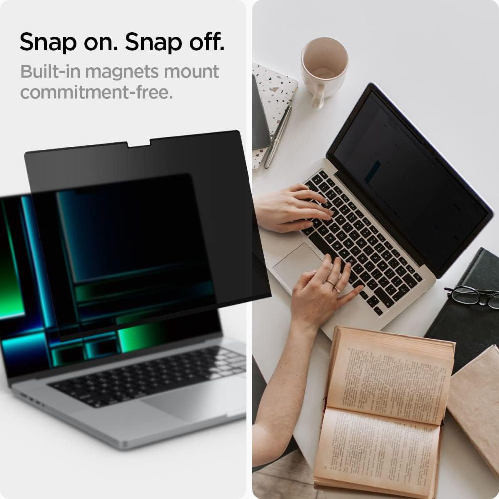 Zaščitna folija za zasebnost zaslona Spigen Safe View Magnetic za Apple MacBook Pro 14inch (2022) / (2024) / (2023) / (2021), Plastika AFL06158