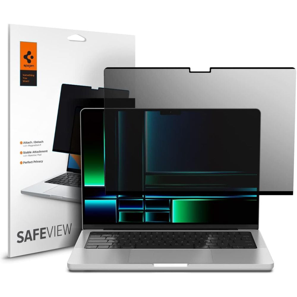 Zaščitna folija za zasebnost zaslona Spigen Safe View Magnetic za Apple MacBook Pro 14inch (2022) / (2024) / (2023) / (2021), Plastika AFL06158