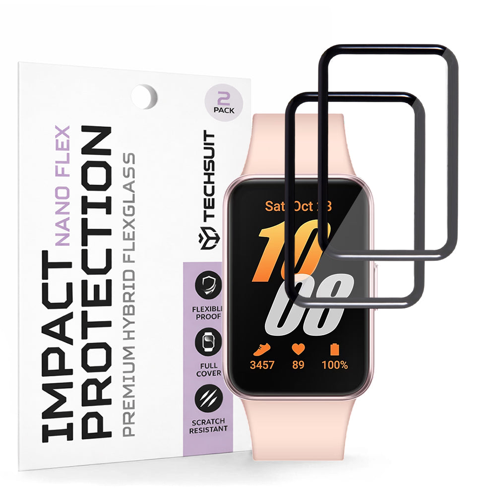 Zaščitna folija Techsuit Nano Flex za Samsung Galaxy Fit3 R39M, komplet 2 kosa, plastika, črna