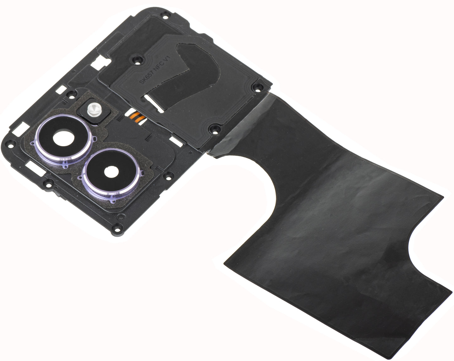 Zadnje steklo kamere - Bliskavica - Notranji okvir - NFC antena HMD Pulse Pro, z okvirjem, Vijolična (Twilight Purple), Service Pack 286954416