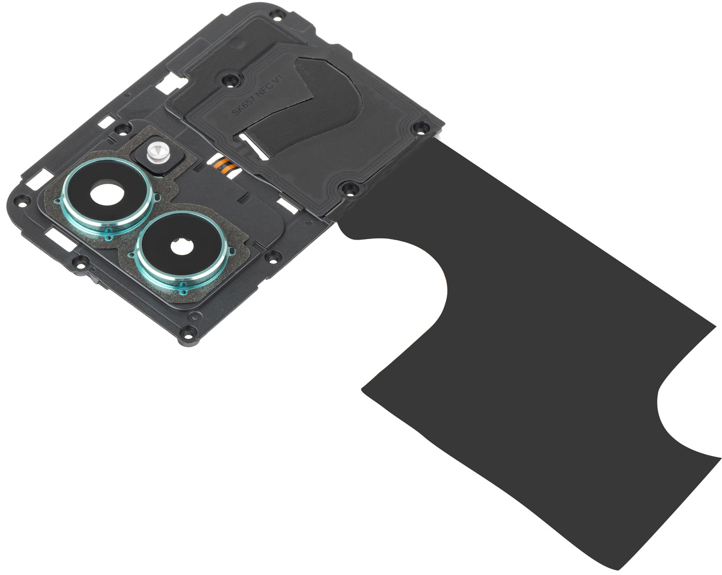 Zadnje steklo kamere - Bliskavica - Notranji okvir - NFC antena HMD Pulse Pro, z okvirjem, Zelena (Glacier Green), Service Pack 286954437