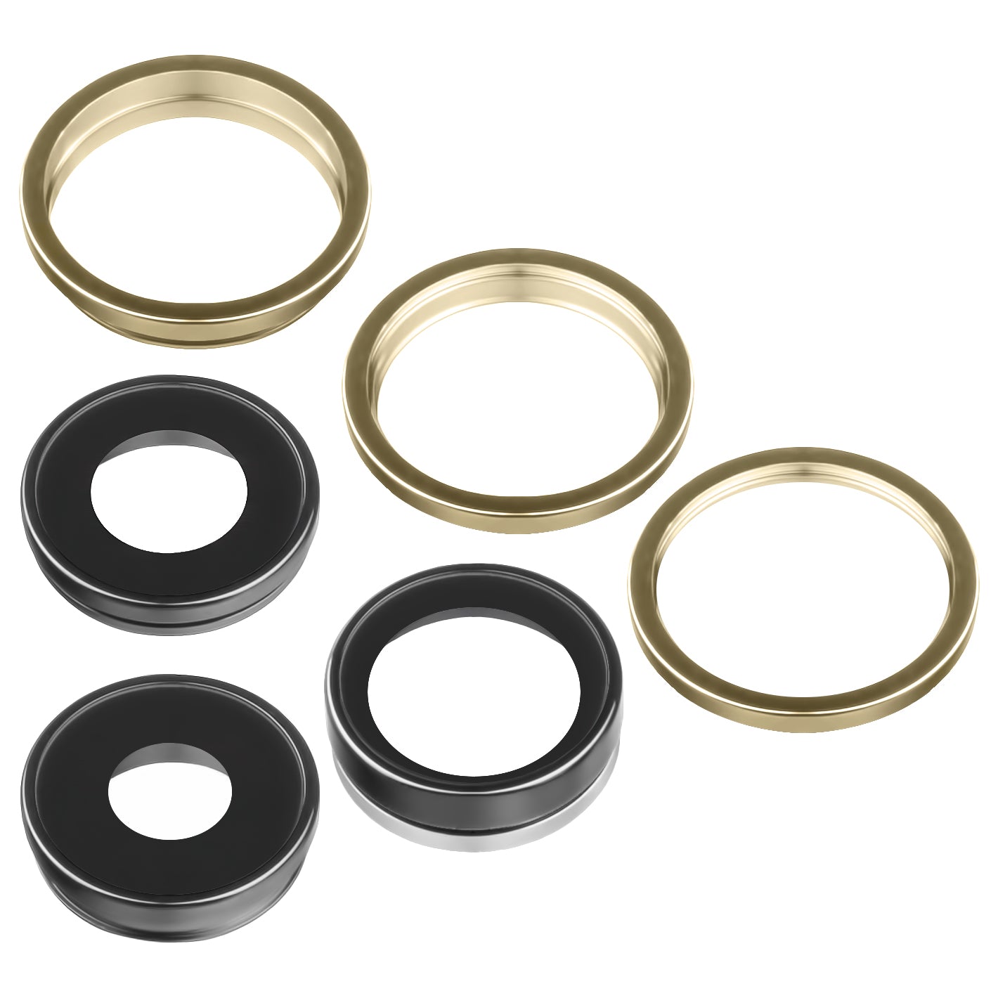 Steklo kamere zadaj Apple iPhone 13 Pro Max / 13 Pro, Wide + UltraWide + Telephoto, z okvirjem, zlato