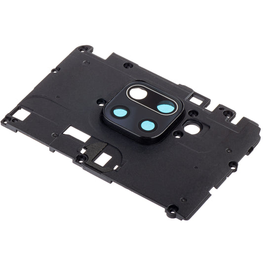 Steklo za zadnjo kamero Xiaomi Redmi Note 9, z okvirjem, črno