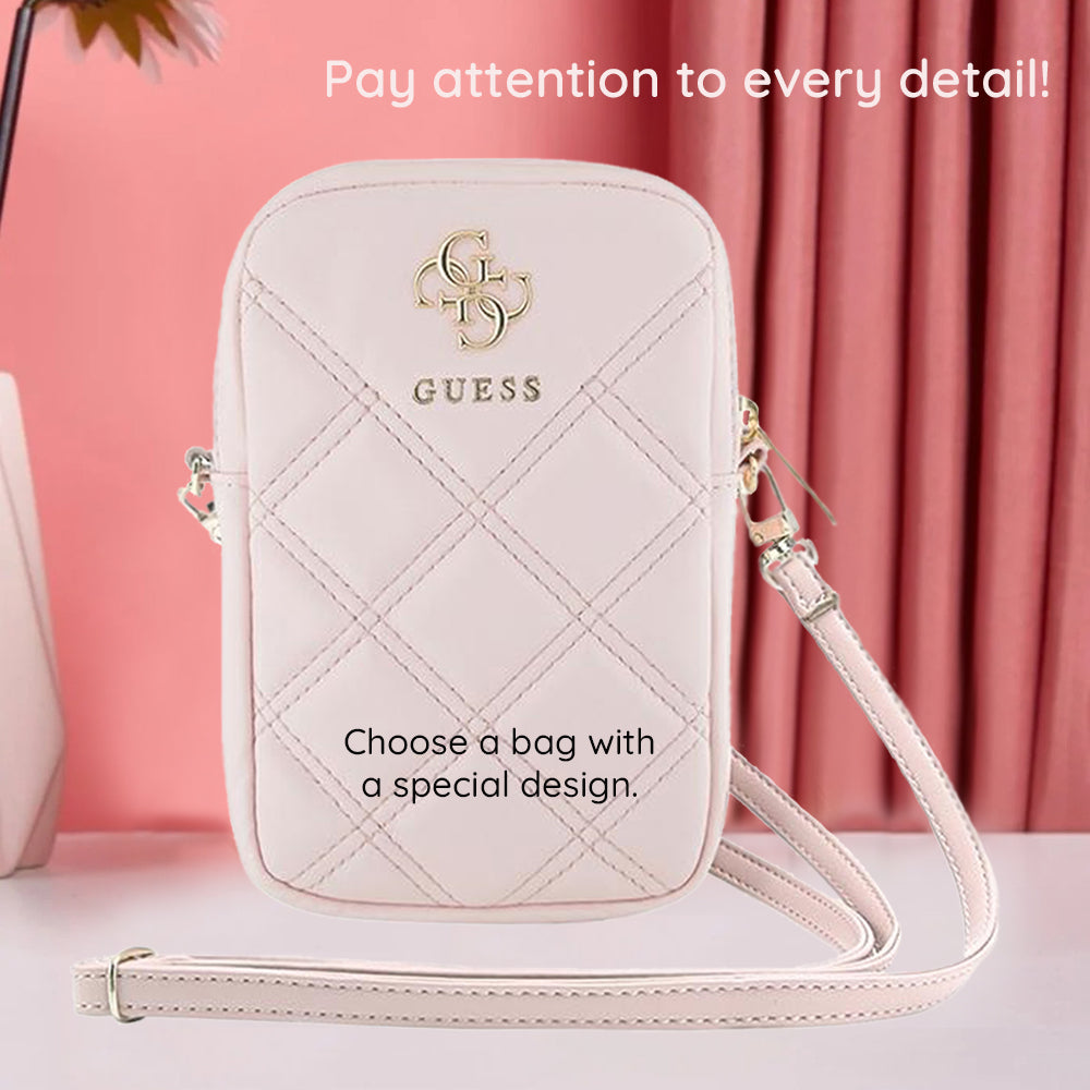 Univerzalna torbica za telefon, Guess, Quilted 4G, črna