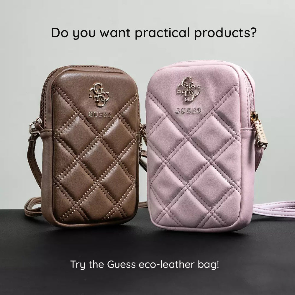 Univerzalna torbica za telefon, Guess, Quilted 4G, črna