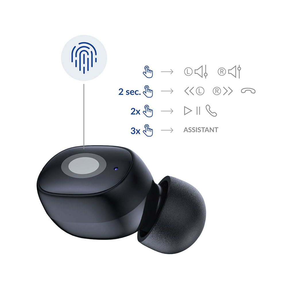 Brezžične slušalke Bluetooth 3MK FlowBuds, TWS, črne