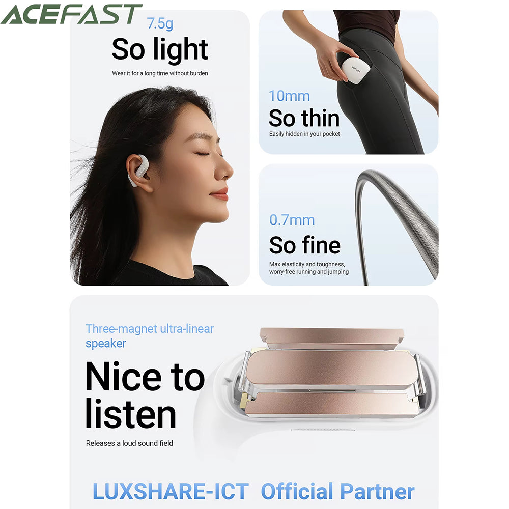 Brezžične slušalke Bluetooth Acefast FA002, TWS, bele