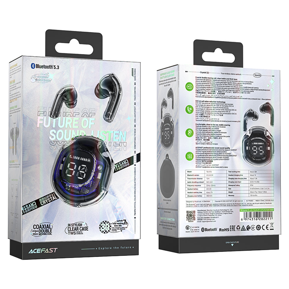 Brezžične slušalke Bluetooth Acefast T8, TWS, črne