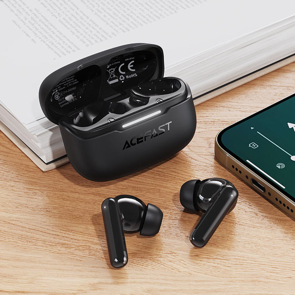 Brezžične slušalke Bluetooth Acefast W5, TWS, ANC, črne