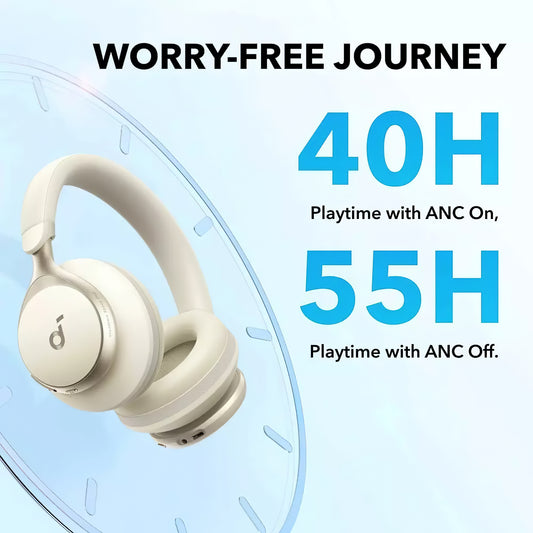 Slušalke za prostoročno telefoniranje Bluetooth Anker SoundCore Space On, večtočkovne, A2DP, ANC, bele barve A3035G21
