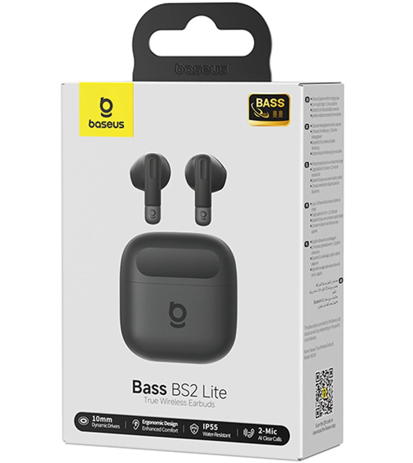 Bluetooth prostoročne slušalke Baseus Bowie Bass BS2 Lite, TWS, črne A0010A02