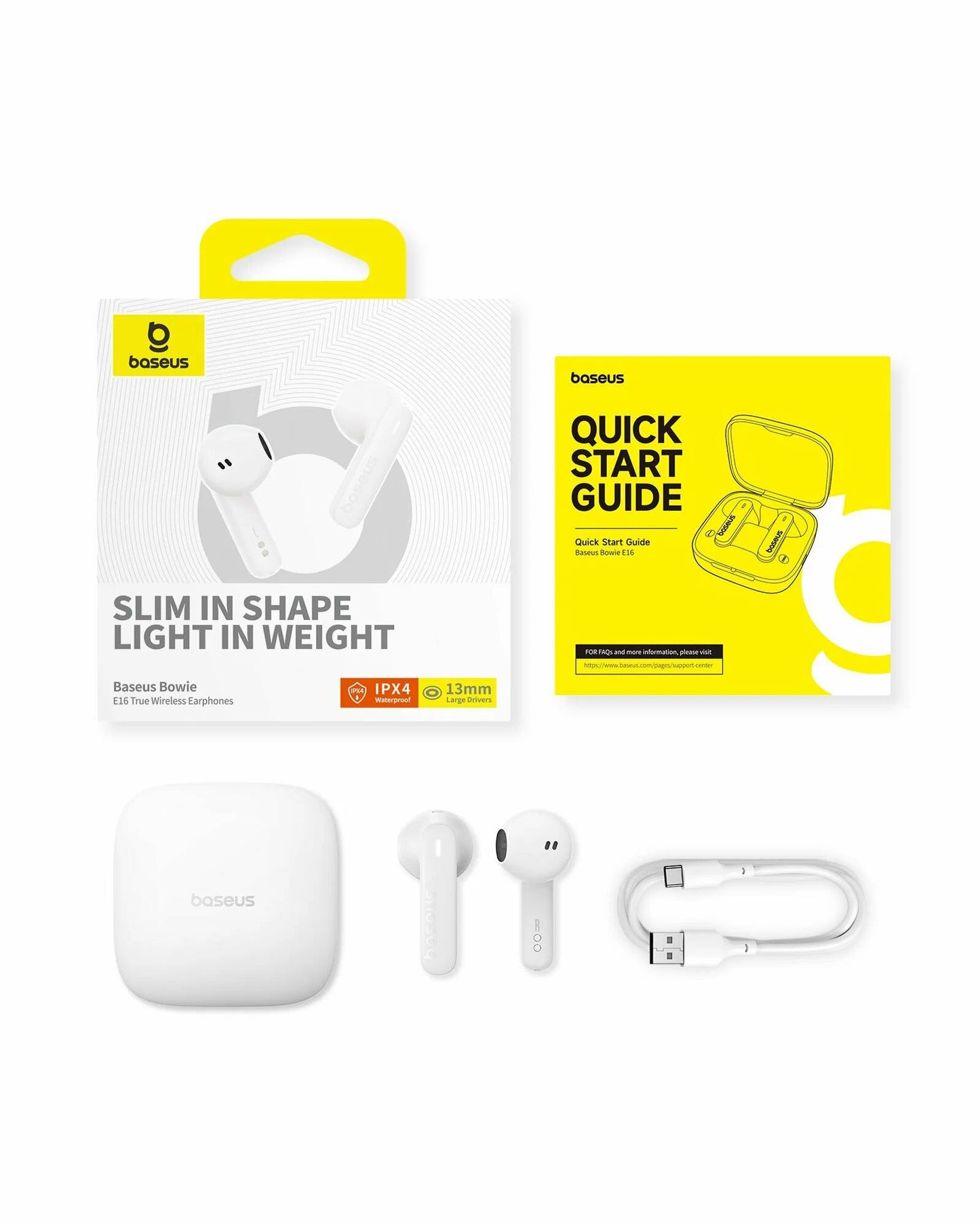 Handsfree Bluetooth Bluetooth Baseus Bowie E16, TWS, bela A00061900223-00