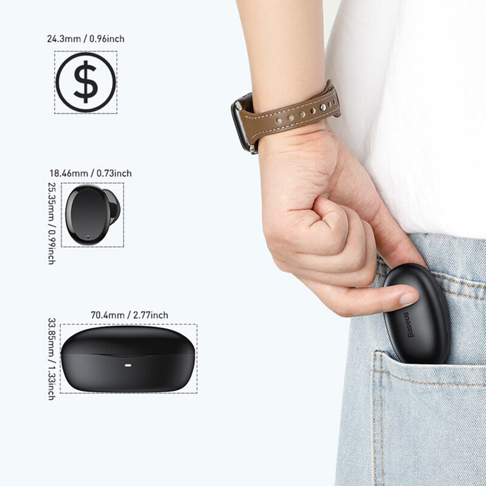 Handsfree Bluetooth Baseus Encok W11, TWS, Črna NGTW060001