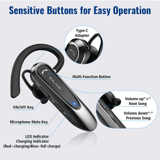 Bluetooth prostoročni telefon Blavec Adventure 5, MultiPoint, A2DP, Črn BHAD5-B