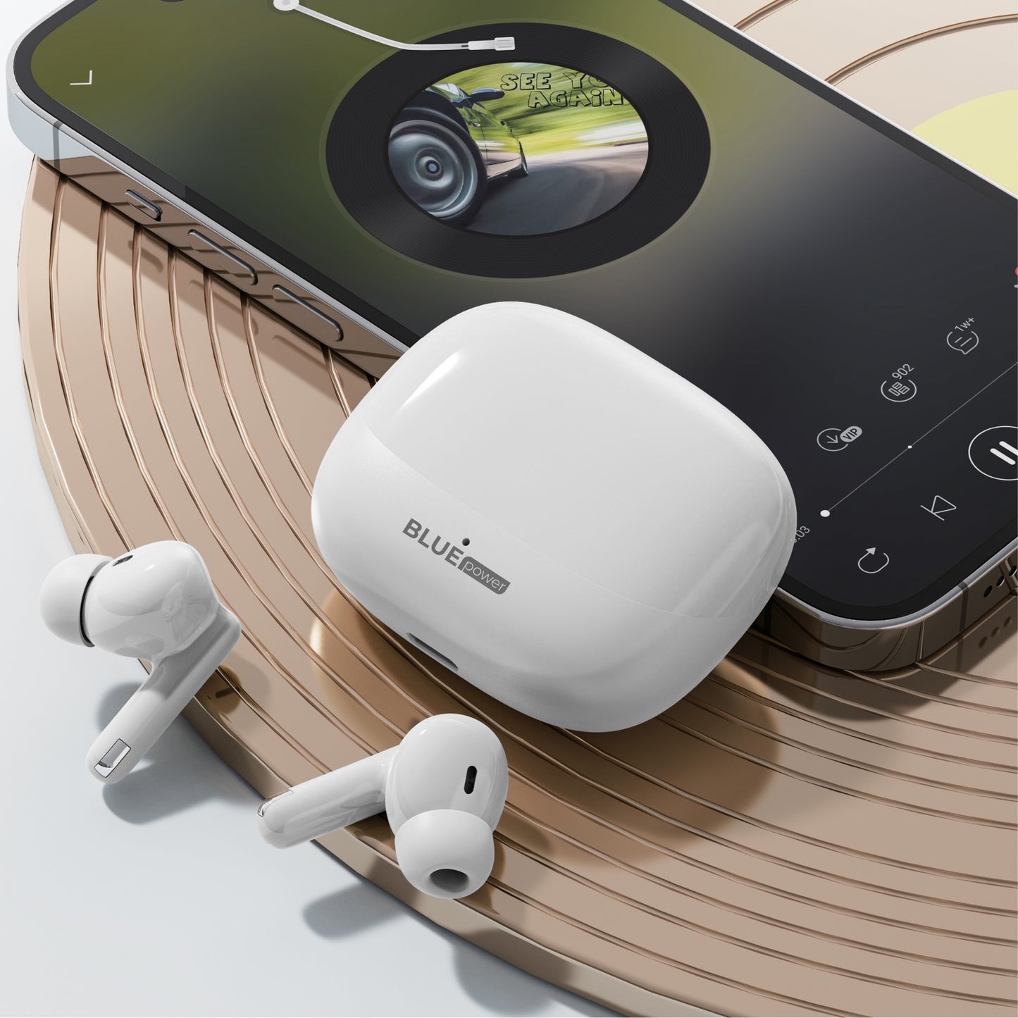 Slušalka za prostoročno telefoniranje Bluetooth Blue Power BPX34, TWS, bela