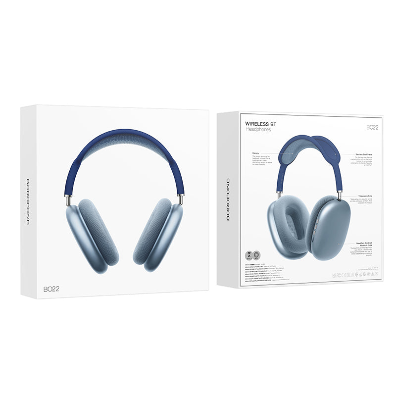 Bluetooth slušalke Borofone BO22 Elegant, A2DP, modre