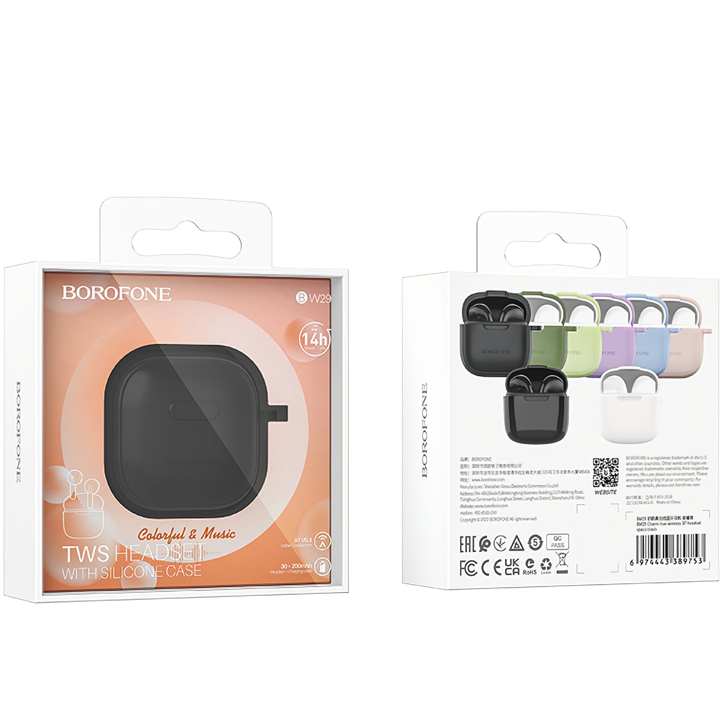 Slušalke Bluetooth BW29, TWS, črne