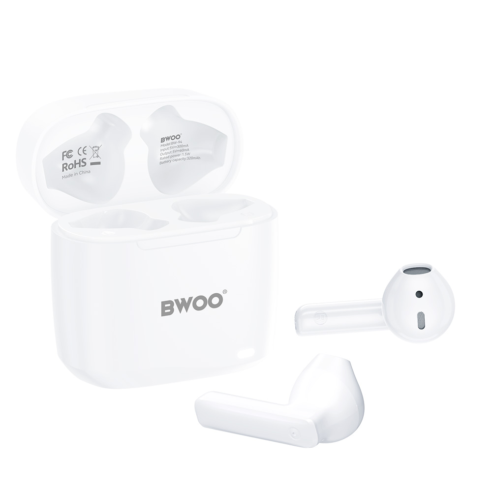Bluetooth prostoročni BWOO BW94, TWS, Bela